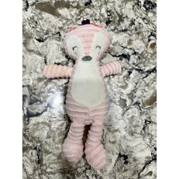 Chick Pea Pink Textured Plush 12" Baby Lovey Stuffed Animal Toy 2018 Snuggle Fox - Picture 5 of 5
